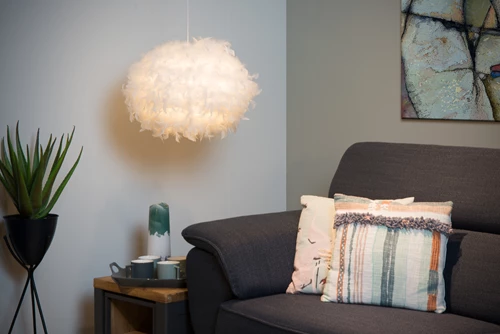 Lucide GOOSY SOFT - Pendant light - Ø 50 cm - 1xE27 - White - atmosphere 3